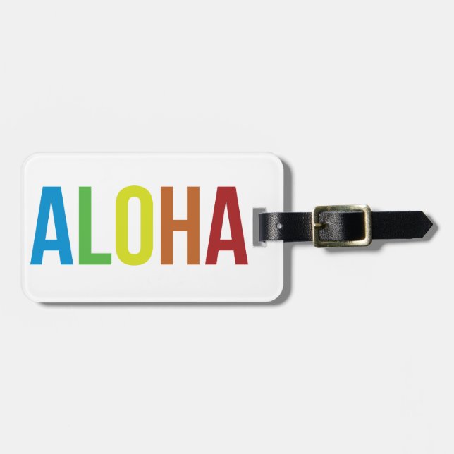 Etiqueta De Bagagem Rainbow Aloha (Frente Horizontal)