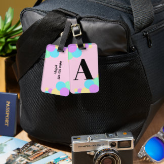 Etiqueta De Bagagem Rainbow Bubble Monogram Luggage Tag 