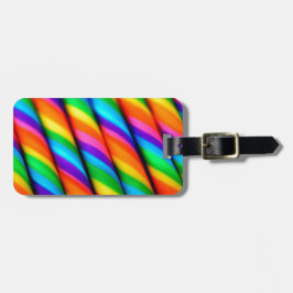 Etiqueta De Bagagem Rainbow Candy Cane