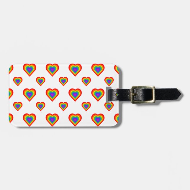 Etiqueta De Bagagem Rainbow Heart (Frente Horizontal)