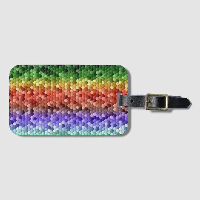 Etiqueta De Bagagem Rainbow Mosaic Pattern (Frente Horizontal)
