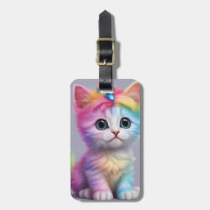 Etiqueta De Bagagem Rainbow Unicorn Kitten