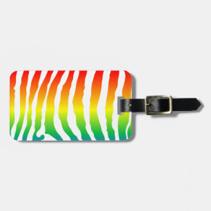 Etiqueta De Bagagem Rainbow Zebra Pattern