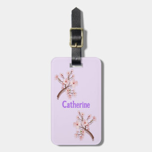 Etiqueta De Bagagem Ramo do Coração da Flor de Cerejeira Catherine