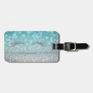 Etiqueta De Bagagem Rapariga Elegante Moderna, Glitérica, Lashes