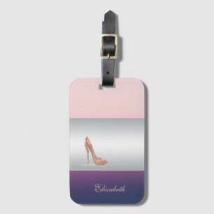 Etiqueta De Bagagem Rapariga Elegante Moderna, Heel