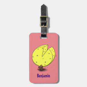 Etiqueta De Bagagem Rato bonito com ilustração de desenho animado de q