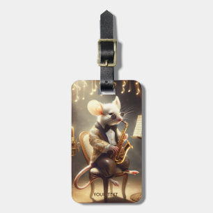 Etiqueta De Bagagem Rato Fantasy Cute Tocando Música