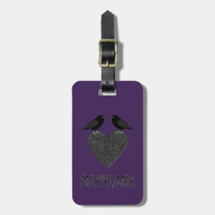 Etiqueta De Bagagem Ravens Góticos e Personalizados do Coração Negr