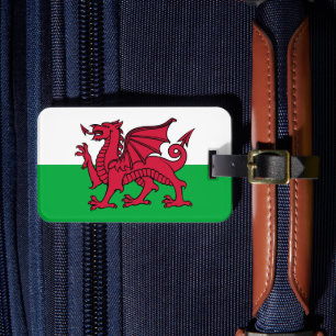 Etiqueta De Bagagem Red Dragon Celtic Flag & Welsh
