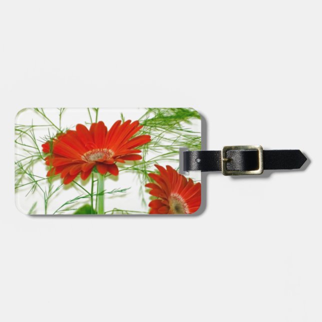 Etiqueta De Bagagem Red Floral (Frente Horizontal)