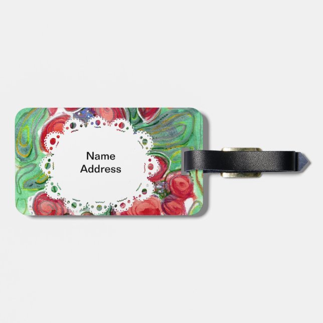 Etiqueta De Bagagem Red Flowers Fantasy (Traseira Horizontal)