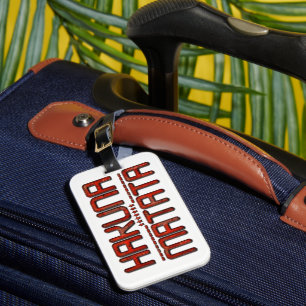 Etiqueta De Bagagem Red Hakuna Matata 3D Techno Star Design