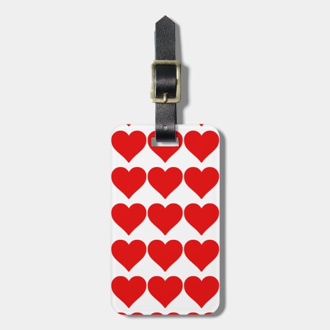 Etiqueta De Bagagem Red Heart Shape Love Classic Simple Minimalism (Frente Vertical)