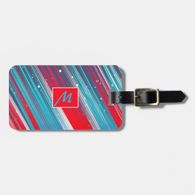 Etiqueta De Bagagem Red White Blue Stripes Personalizar Bagagem (Frente Horizontal)