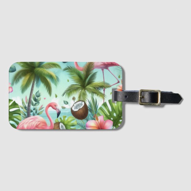 Etiqueta De Bagagem Refúgio de Flamingos (Frente Horizontal)