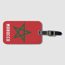 Etiqueta De Bagagem Reino de Marrocos Flag Red Star Marroquino