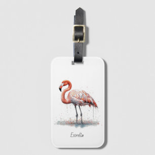 Etiqueta De Bagagem Resplendor do Flamingo: Arte em Aquarela, personal
