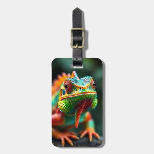 Etiqueta De Bagagem Retrato da iguana de fechamento