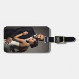 Etiqueta De Bagagem Retrato de casamento de foto personalizada lua de