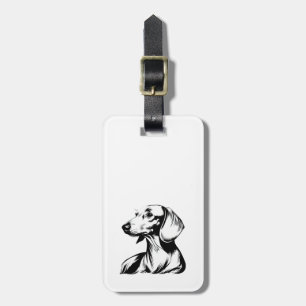 Etiqueta De Bagagem Retrato de Dachshund – Arte Minimalista de Cachorr
