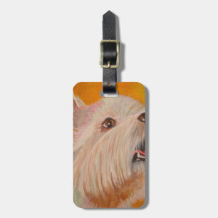 Etiqueta De Bagagem Retrato de Terrier Branco da West Highland