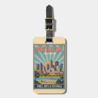 Etiqueta De Bagagem Retro Adelaide Austrália, Vinhas & Festivais Viage