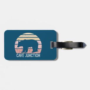 Etiqueta De Bagagem Retro Bear Do Oregon Junção Caverna