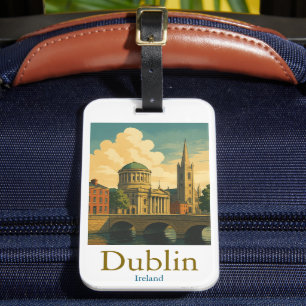 Etiqueta De Bagagem Retro Dublin Ireland Viagem Vintage Trabalho de ar