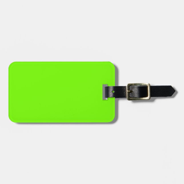 Etiqueta De Bagagem Retro Fluoro Limão Verde Série Viagem (Frente Horizontal)