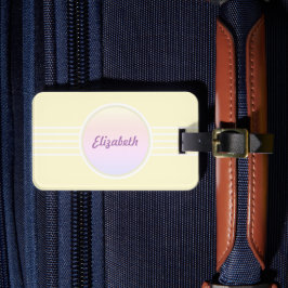 Etiqueta De Bagagem Retro Glam Personalizado Dourado e Opala Brilhante