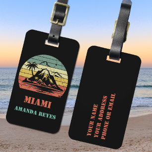 Etiqueta De Bagagem Retro Miami Personalizado