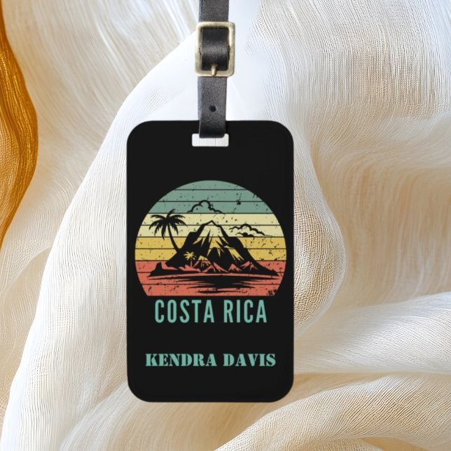 Etiqueta De Bagagem Retro Personalizado Costa Rica Souvenir (Criador carregado)