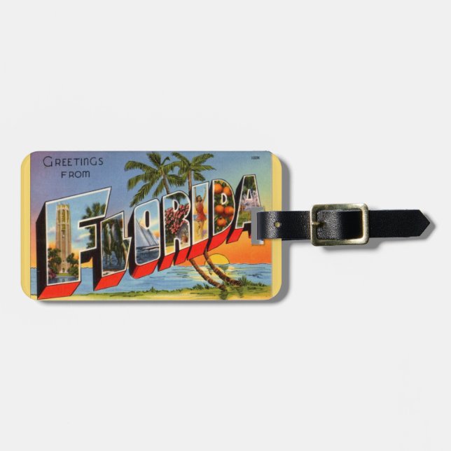 Etiqueta De Bagagem Retro Tropical Florida  (Frente Horizontal)