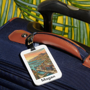 Etiqueta De Bagagem Retro Vintage Mogan Gran Canária Ilhas Canárias