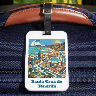 Etiqueta De Bagagem Retro Vintage Santa Cruz de Tenerife Cidade