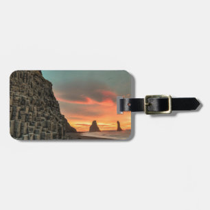 Etiqueta De Bagagem Reynisdrangar Sea Cliff Islândia estilizada