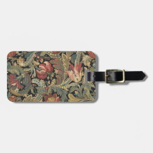 Etiqueta De Bagagem Rich Floral Tapeçaria Brocade Antique Clássica