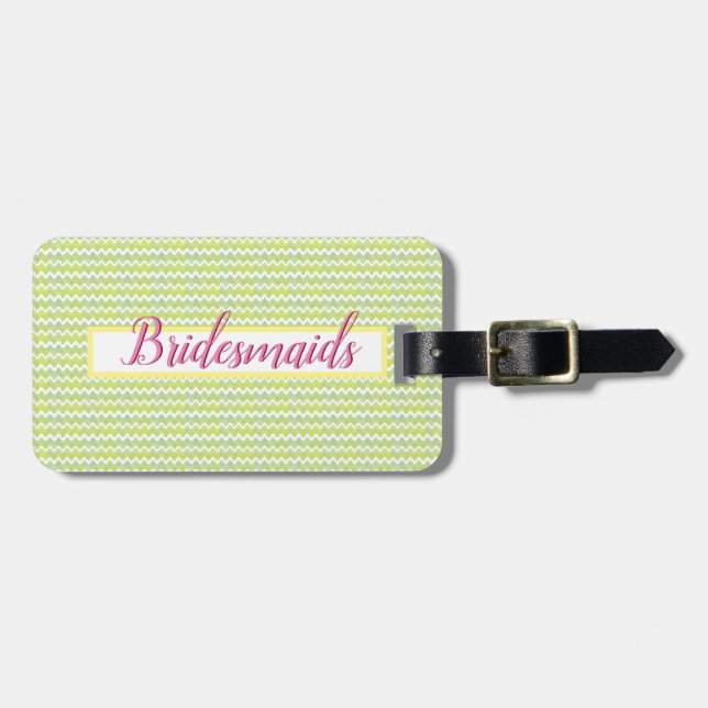Etiqueta De Bagagem Rick Rack Bridesmaid (Frente Horizontal)