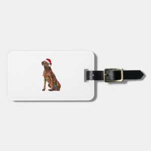 Etiqueta De Bagagem Ridgeback Ridgeback Natal Luzes Xmas Cão Amor