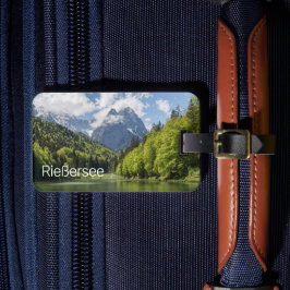 Etiqueta De Bagagem Riessersee Alps Garmisch Partenkirchen Bavaria