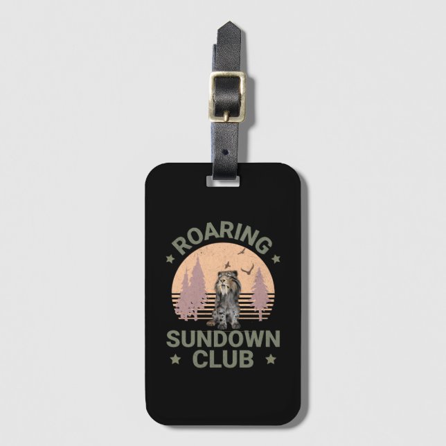 Etiqueta De Bagagem Roaring Sundown Club Sabertooth Tiger (Frente Vertical)