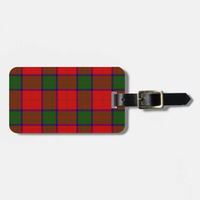 Etiqueta De Bagagem Robertson tartan xadrez verde vermelha (Frente Horizontal)