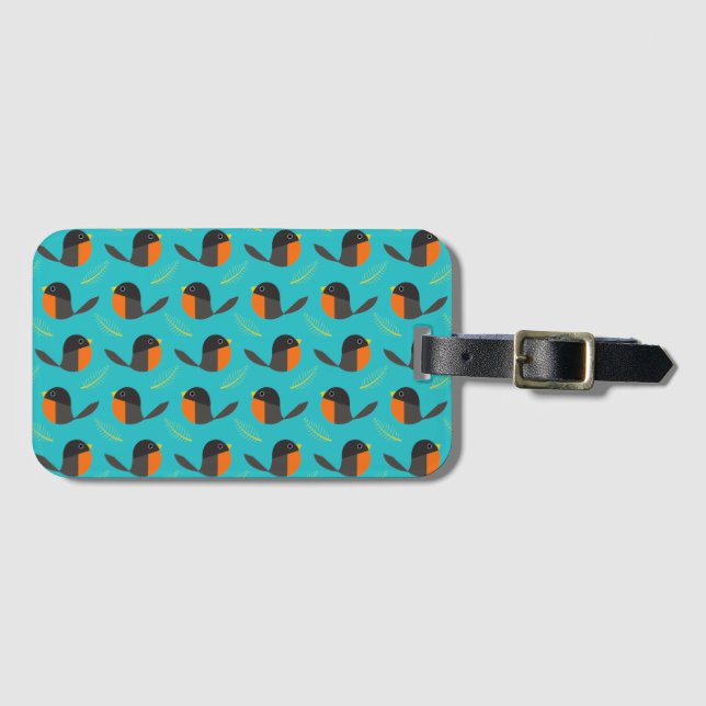 Etiqueta De Bagagem Robin Birds (Frente Horizontal)