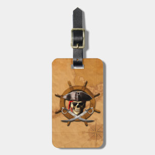 Etiqueta De Bagagem Roda alegre do pirata de Roger