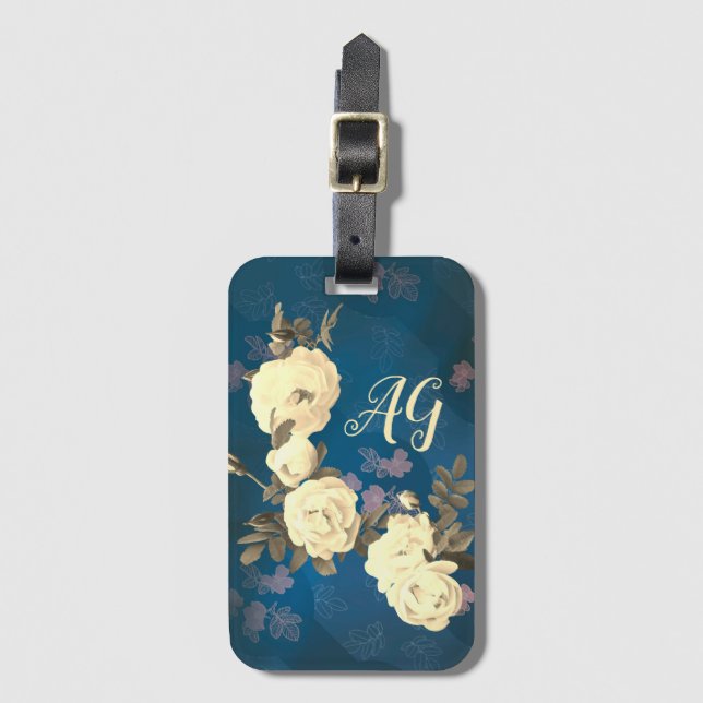 Etiqueta De Bagagem Rodas brancas Wreath Gótica Fundo (Frente Vertical)