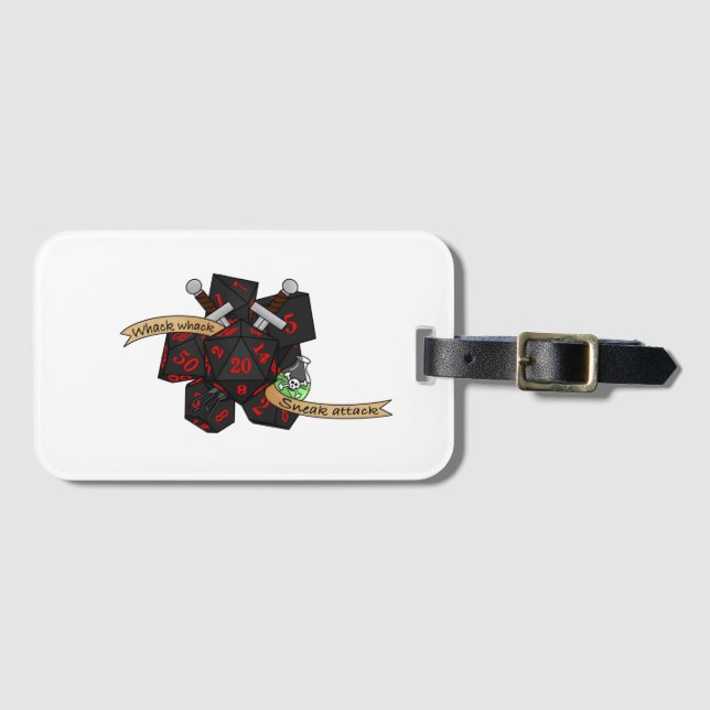 Etiqueta De Bagagem Rogue Dice Design (Frente Horizontal)