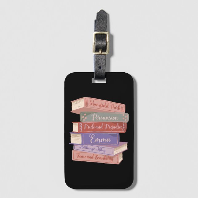 Etiqueta De Bagagem Romances de Jane Austen V (Frente Vertical)
