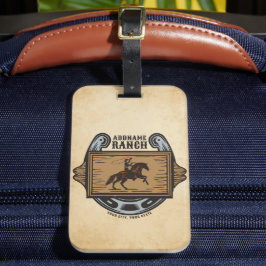 Etiqueta De Bagagem Roping Cowboy ADD NAME Western Family Horse Rankin