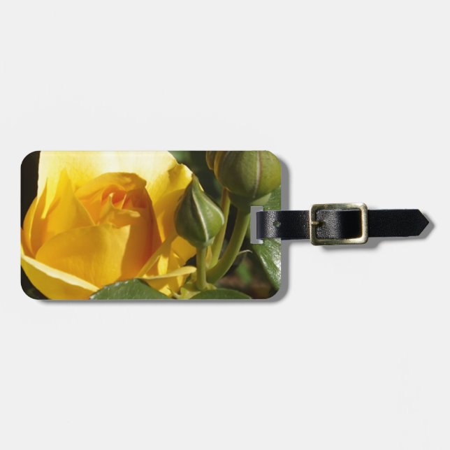 Etiqueta De Bagagem Rosa Amarela (Frente Horizontal)